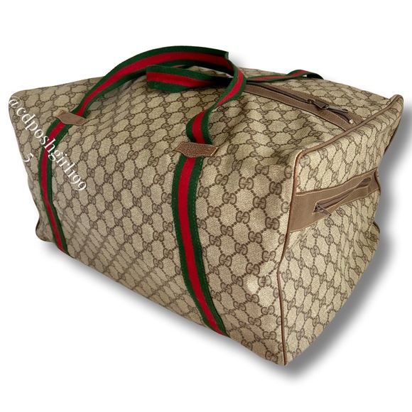 Gucci Other - Old GUCCI GG Ophidia plus web duffel bag auth & vintage monogram coated canvas